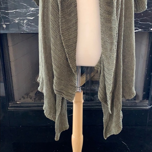 Ralph Lauren RLX 100% linen olive shawl sweater - Picture 3 of 6